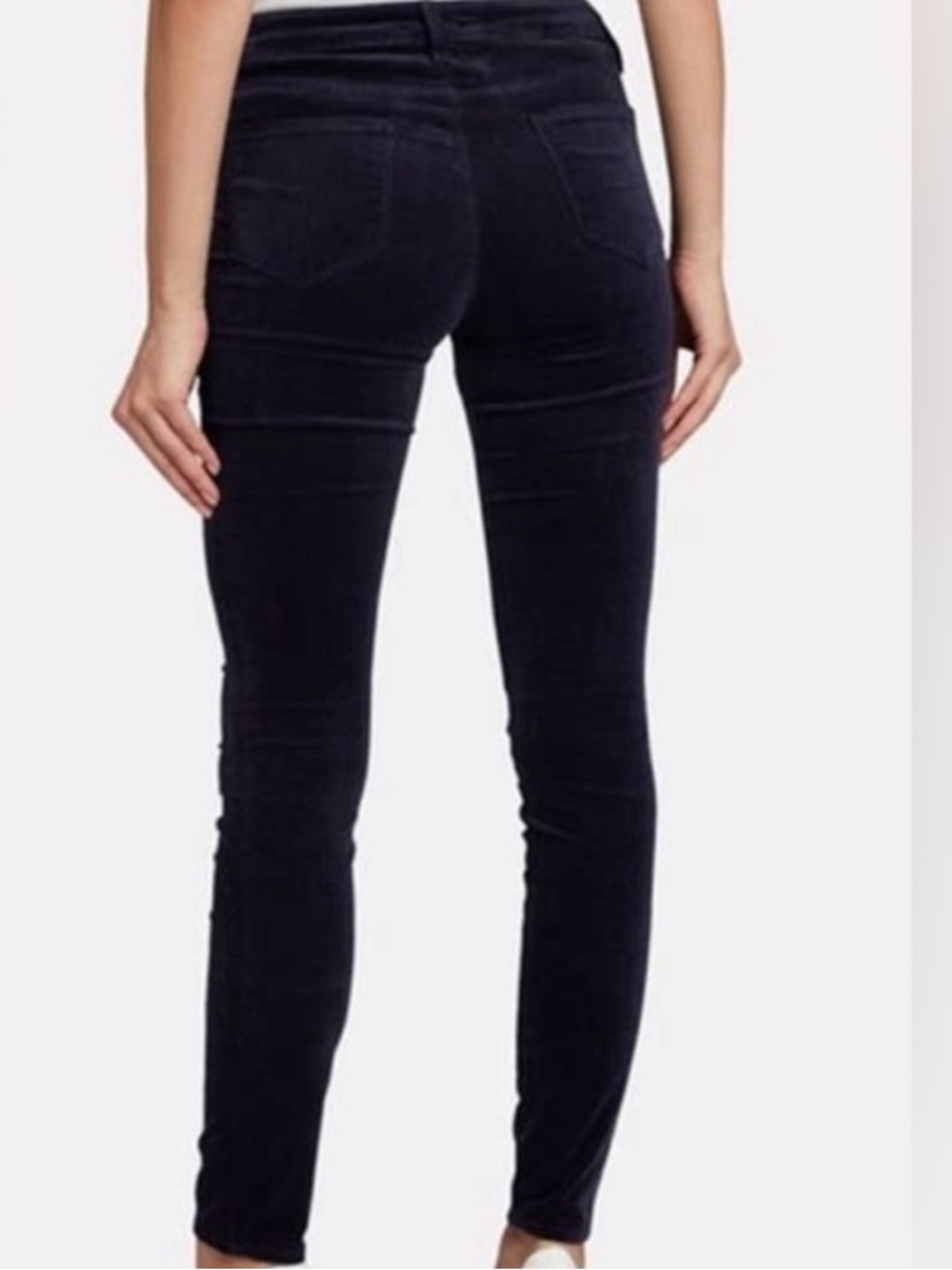 L'AGENCE Marguerite High Rise Skinny Velvet Noir Black Jeans 27 - Picture 3 of 15